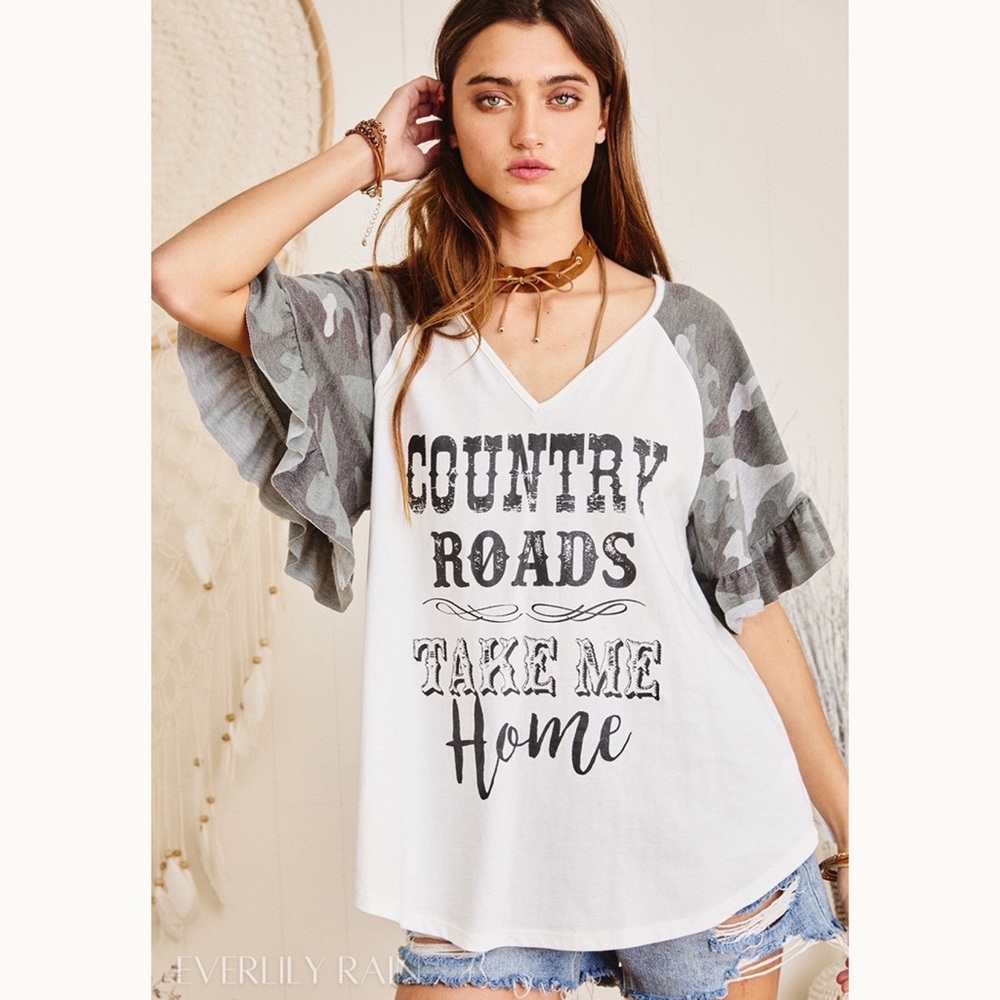 2 PK | Country Roads Raglan Graphic Top